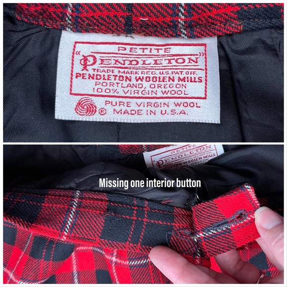 Vintage 1980s Pendleton Tartan Plaid High Rise Wool Shorts - Picture 4 of 5